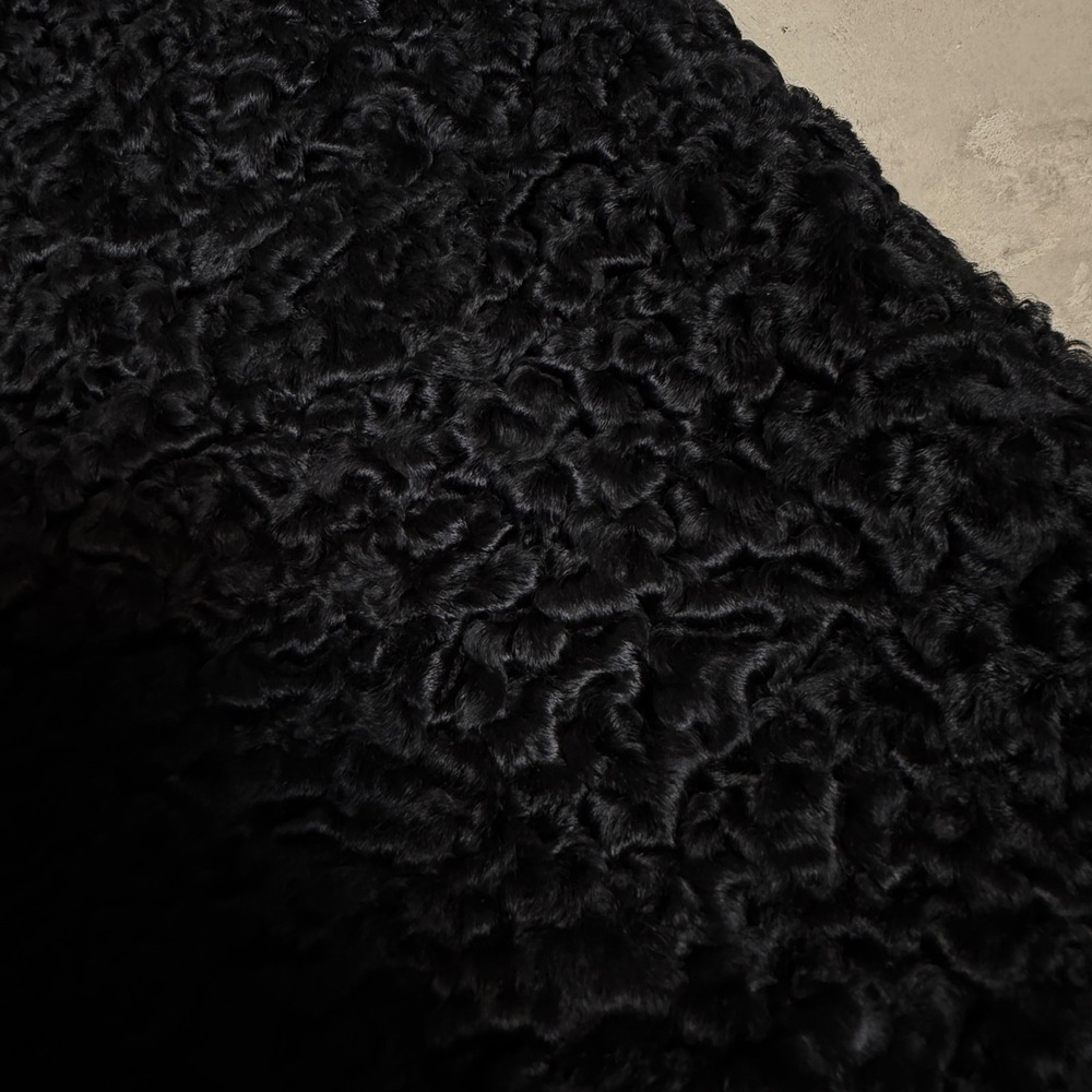 Vintage B Siegel Co Black Curly Persian Lamb Fur Coat Jacket Shawl Collar - Picture 9 of 9